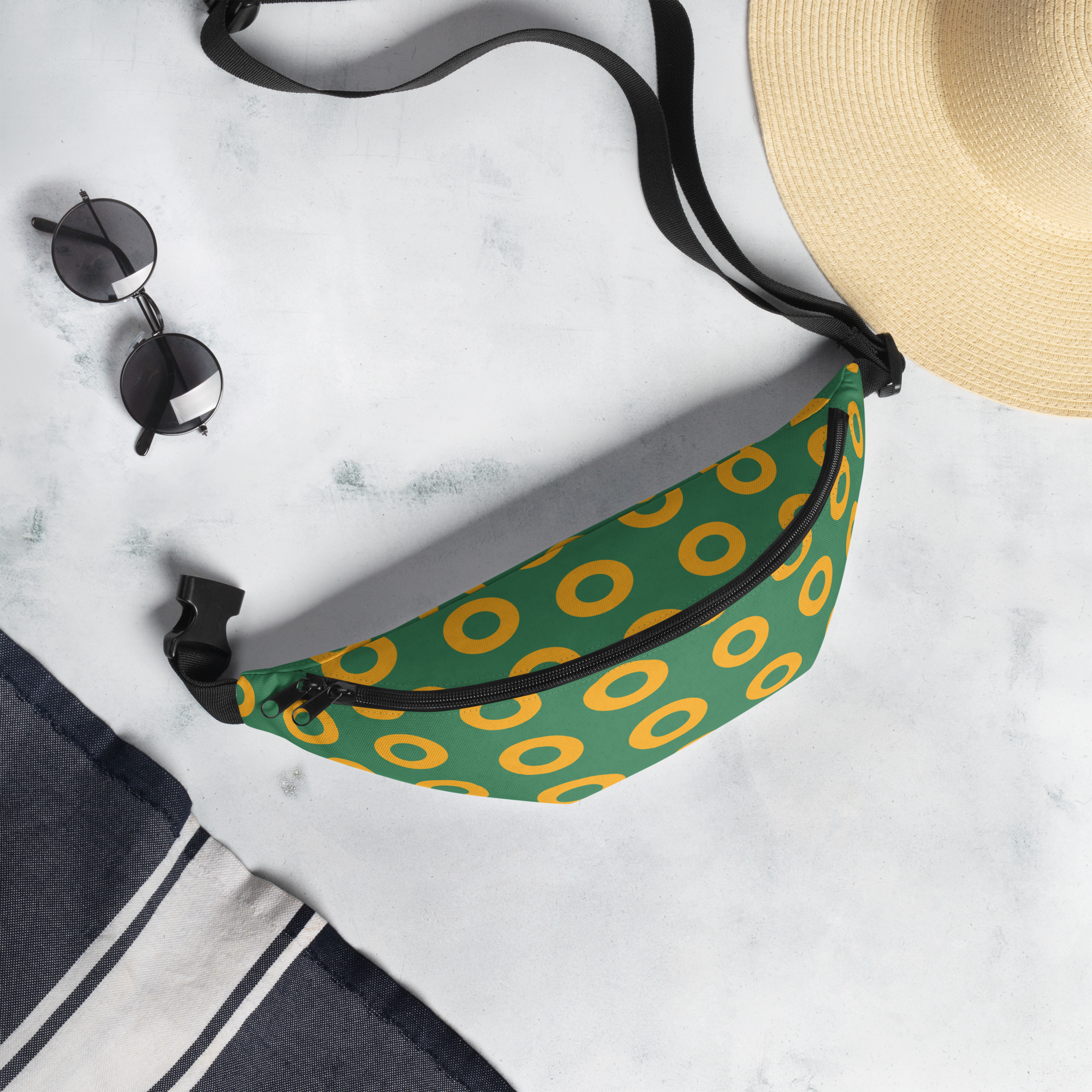 Fishman Donuts Fanny Pack: Green/Yellow Edition