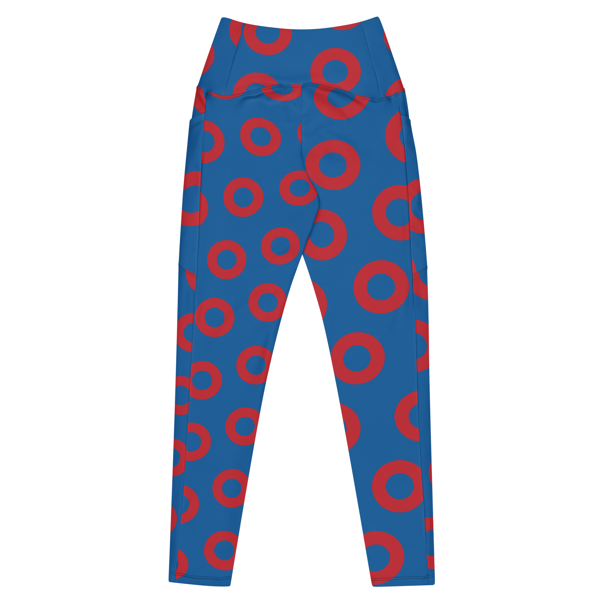 Fishman Donut Yoga Leggings with Pockets - Blue/Red