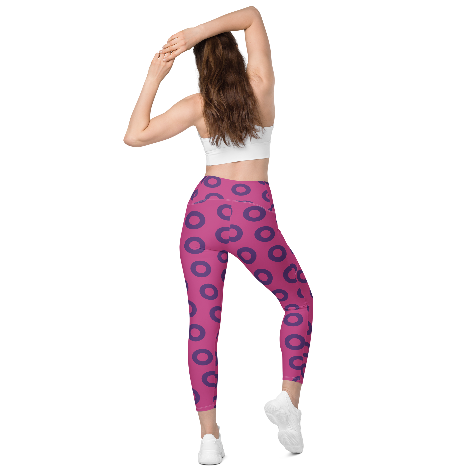 Fishman Donut Yoga Leggings with Pockets - Pink/Purple