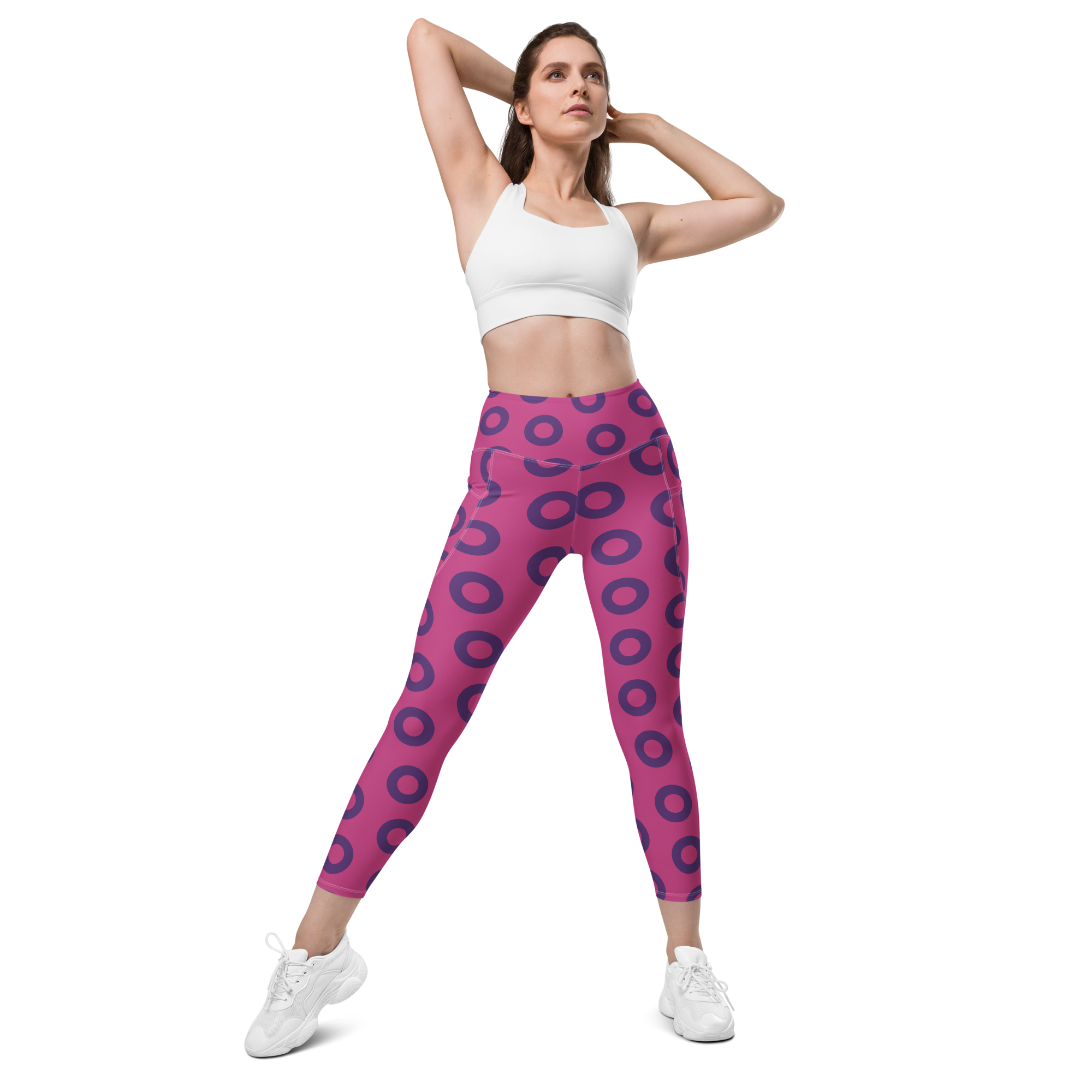 Fishman Donut Yoga Leggings with Pockets - Pink/Purple