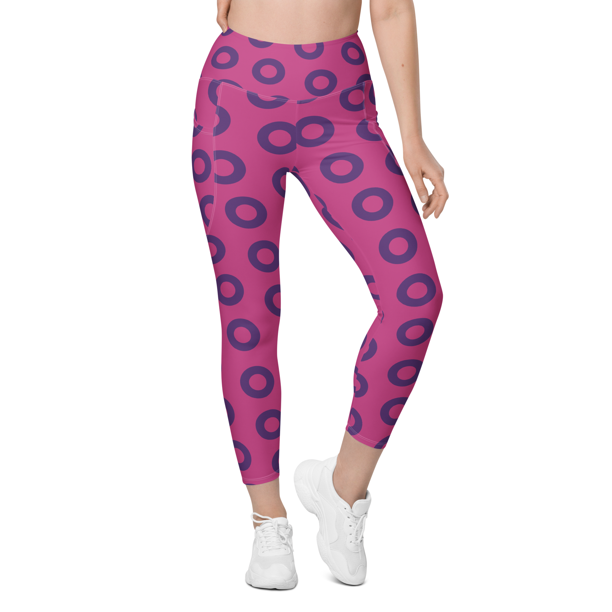 Fishman Donut Yoga Leggings with Pockets - Pink/Purple