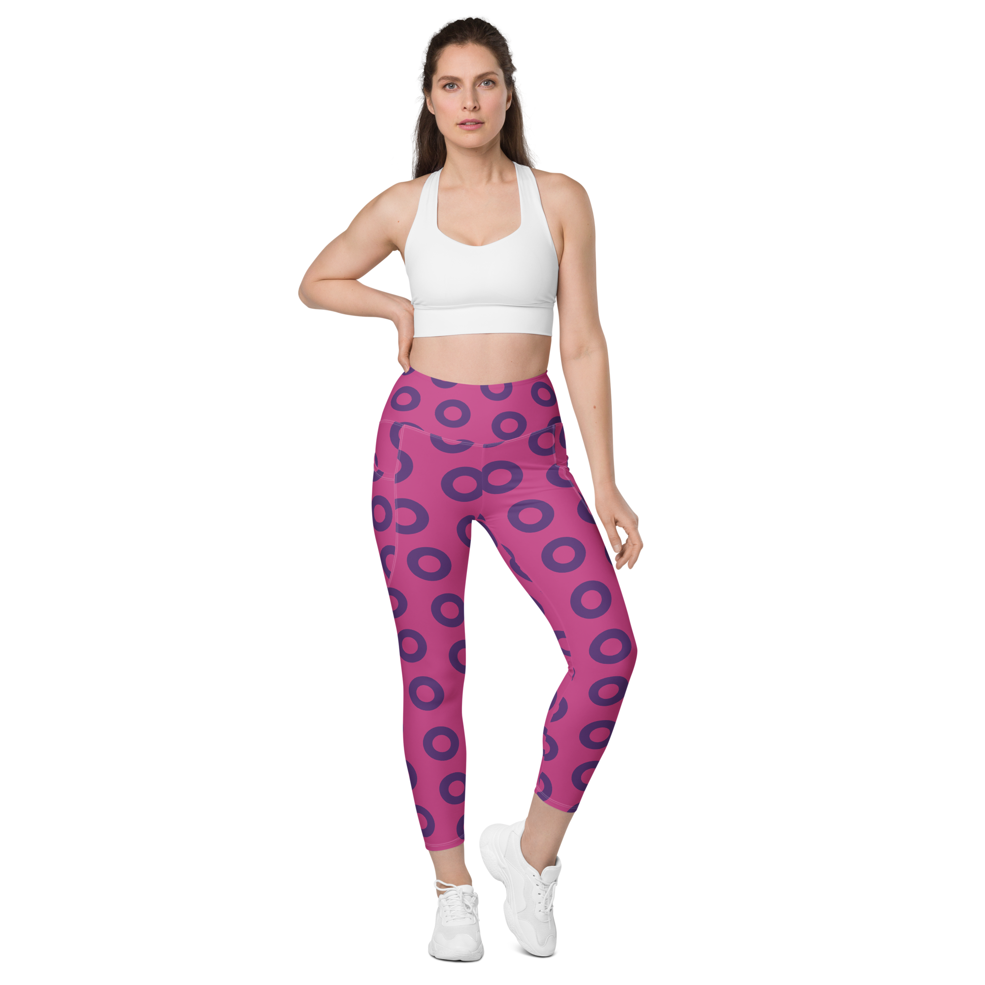 Fishman Donut Yoga Leggings with Pockets - Pink/Purple