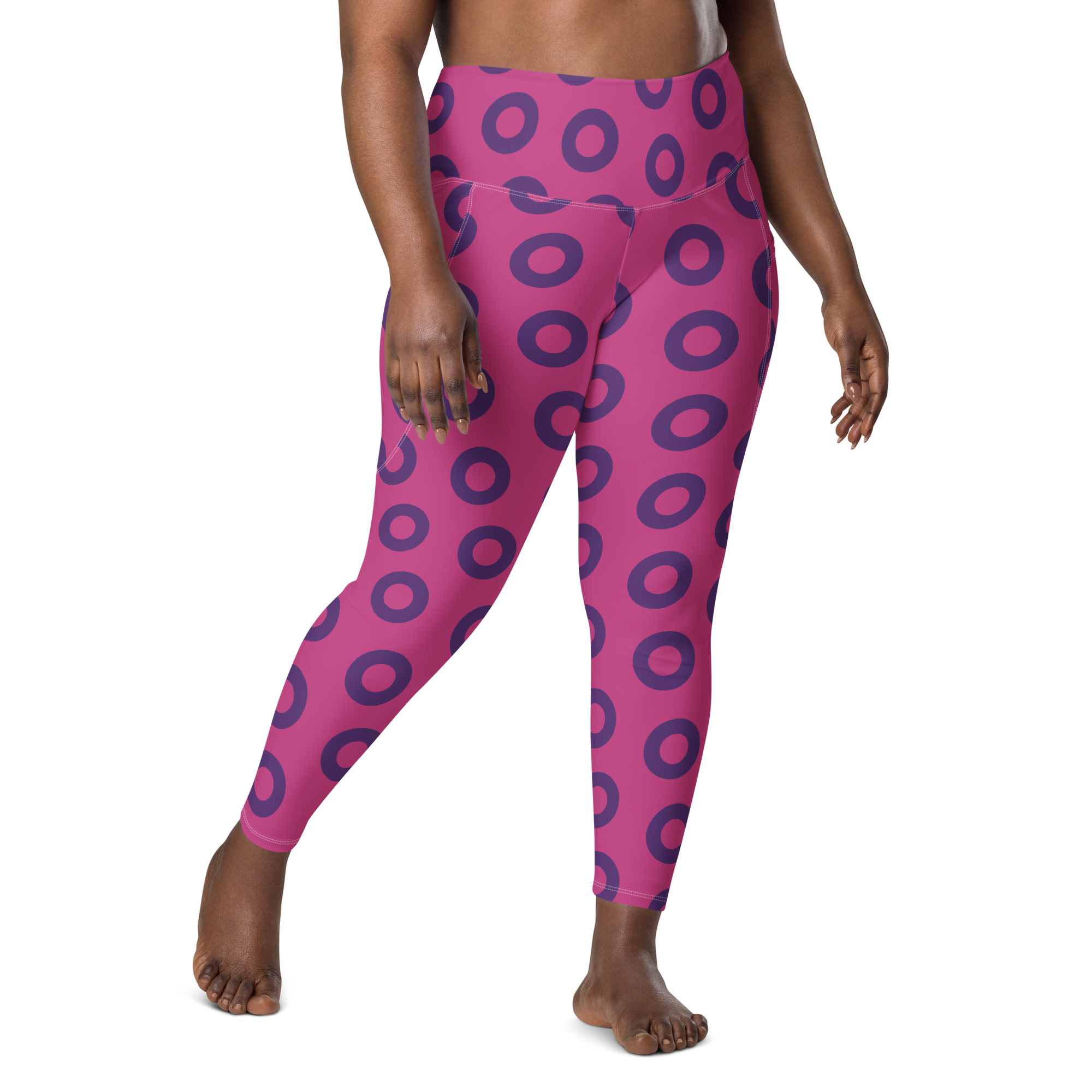 Fishman Donut Yoga Leggings with Pockets - Pink/Purple