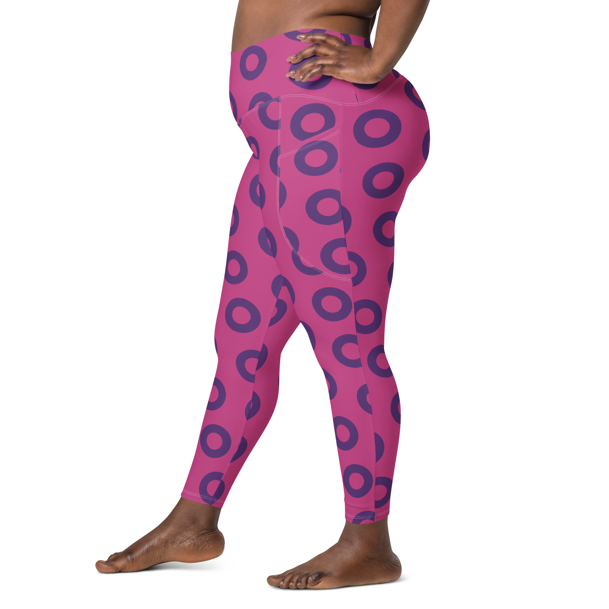 Fishman Donut Yoga Leggings with Pockets - Pink/Purple