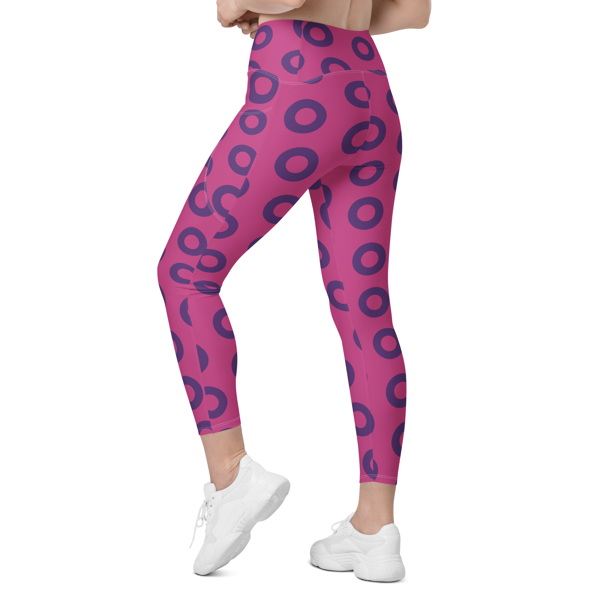 Fishman Donut Yoga Leggings with Pockets - Pink/Purple