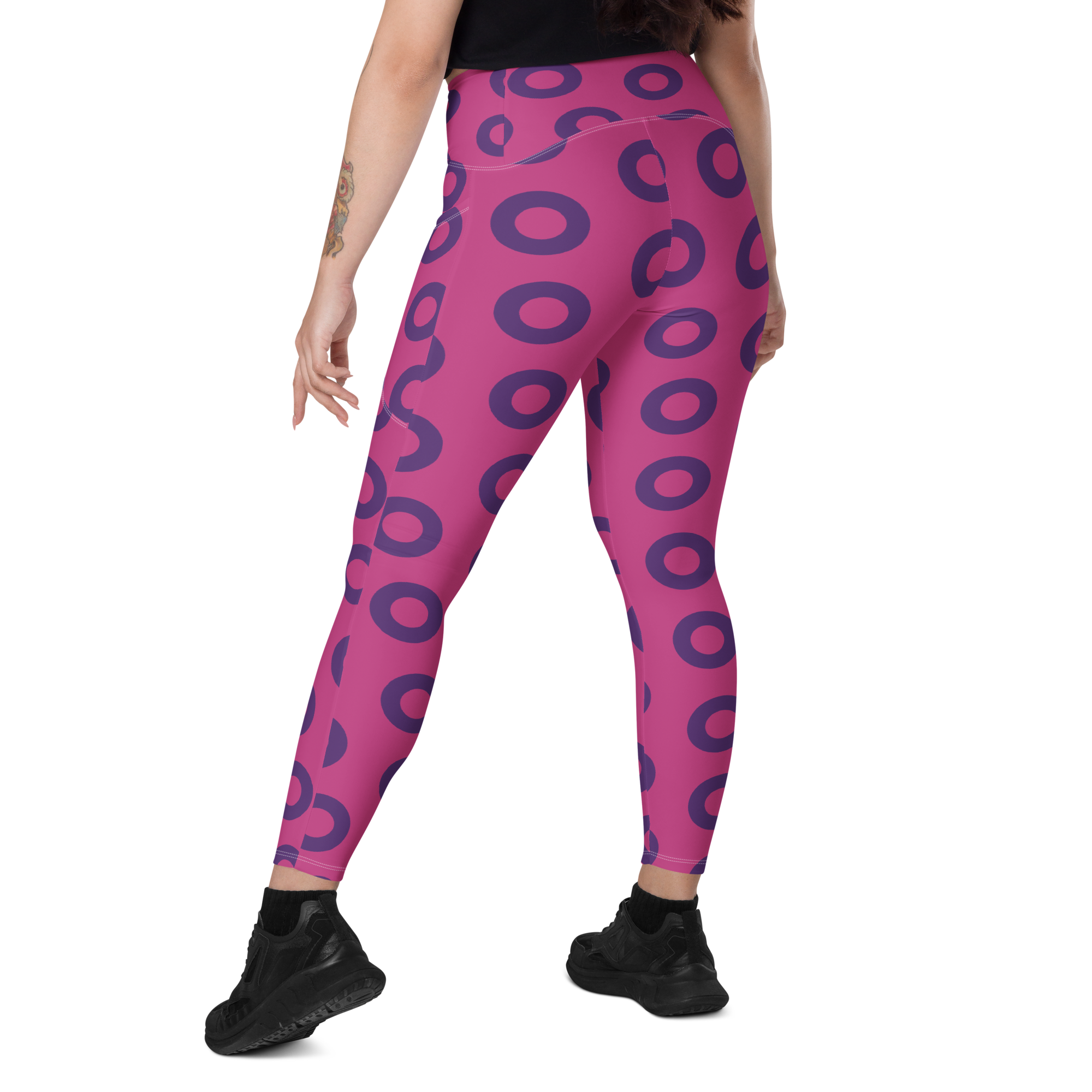 Fishman Donut Yoga Leggings with Pockets - Pink/Purple