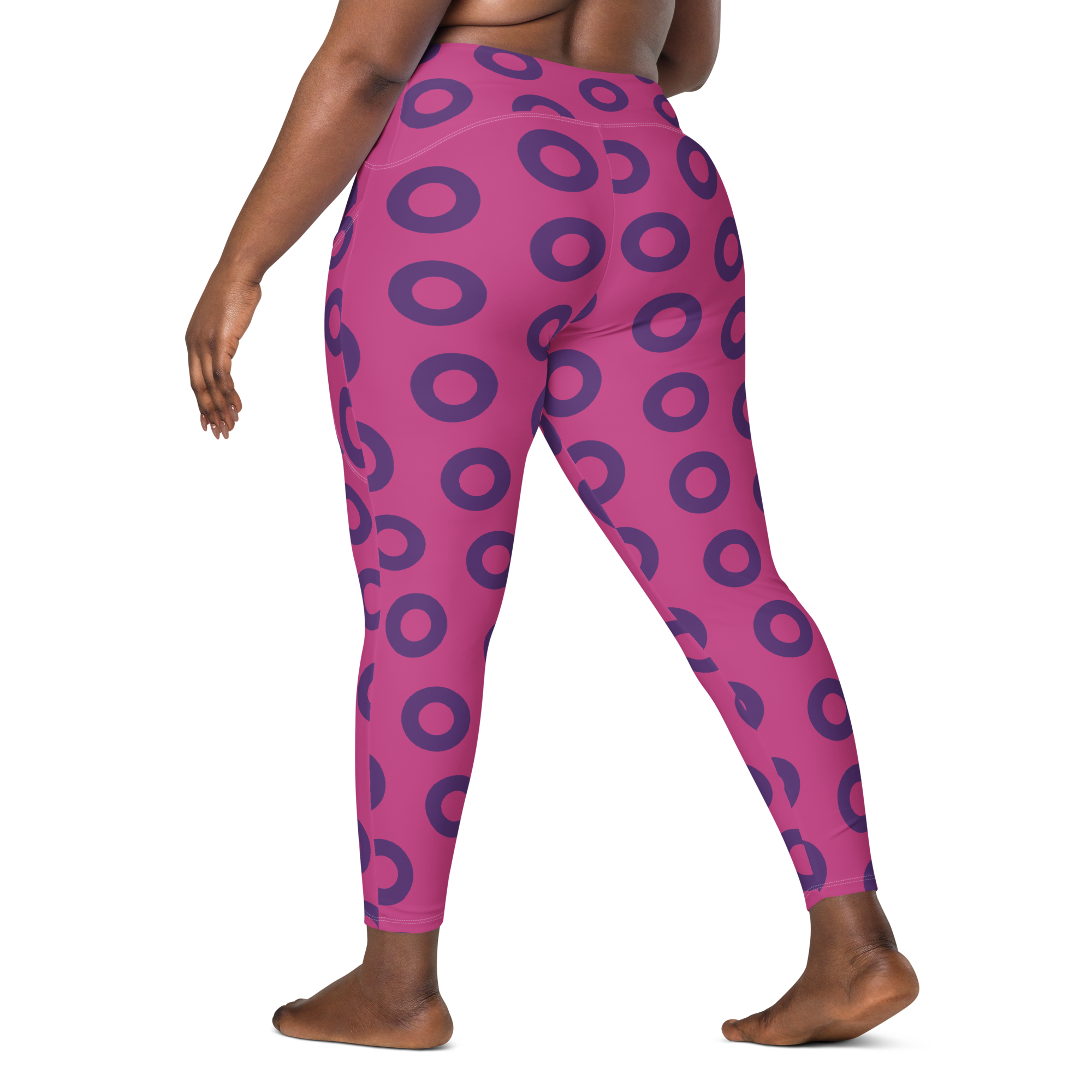 Fishman Donut Yoga Leggings with Pockets - Pink/Purple