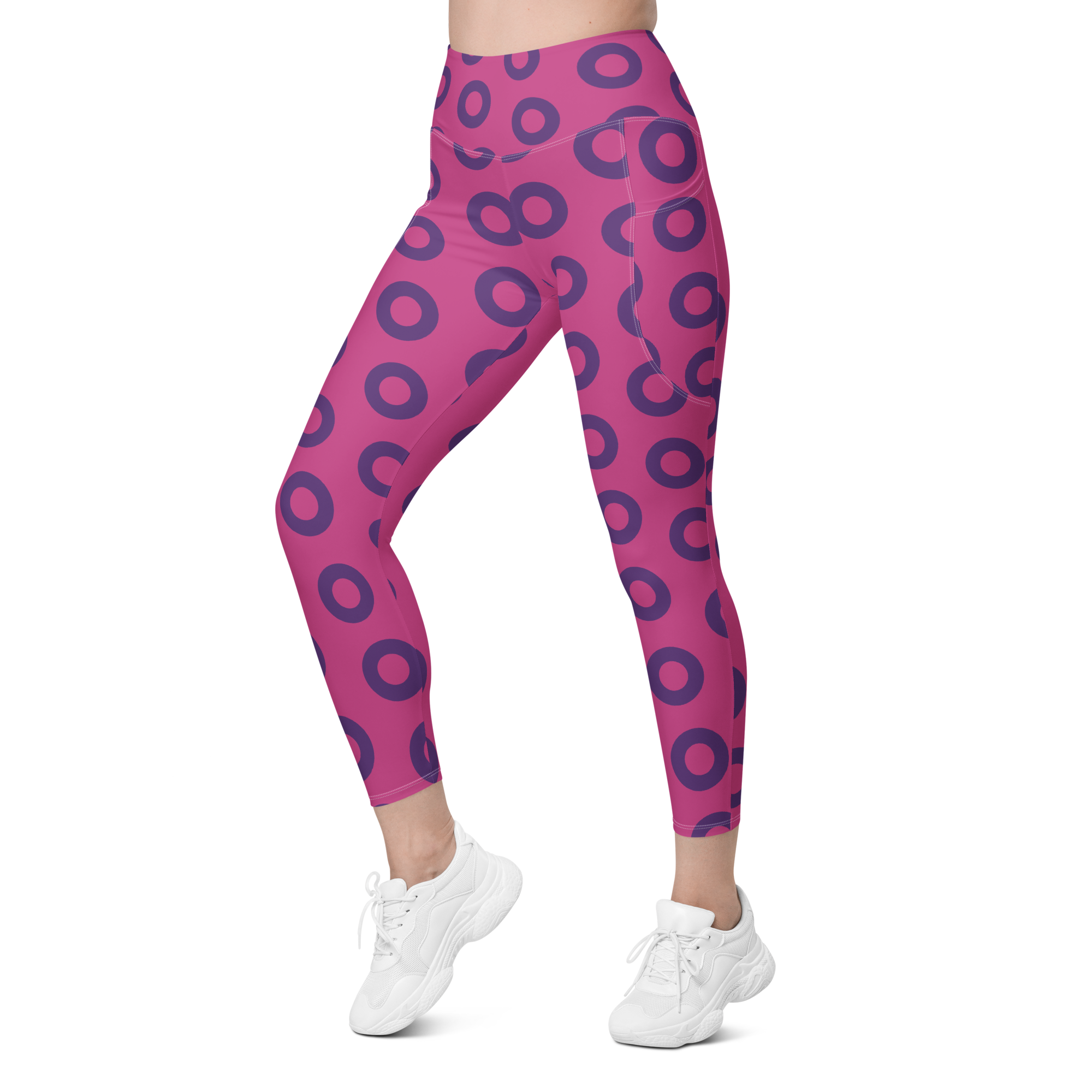 Fishman Donut Yoga Leggings with Pockets - Pink/Purple