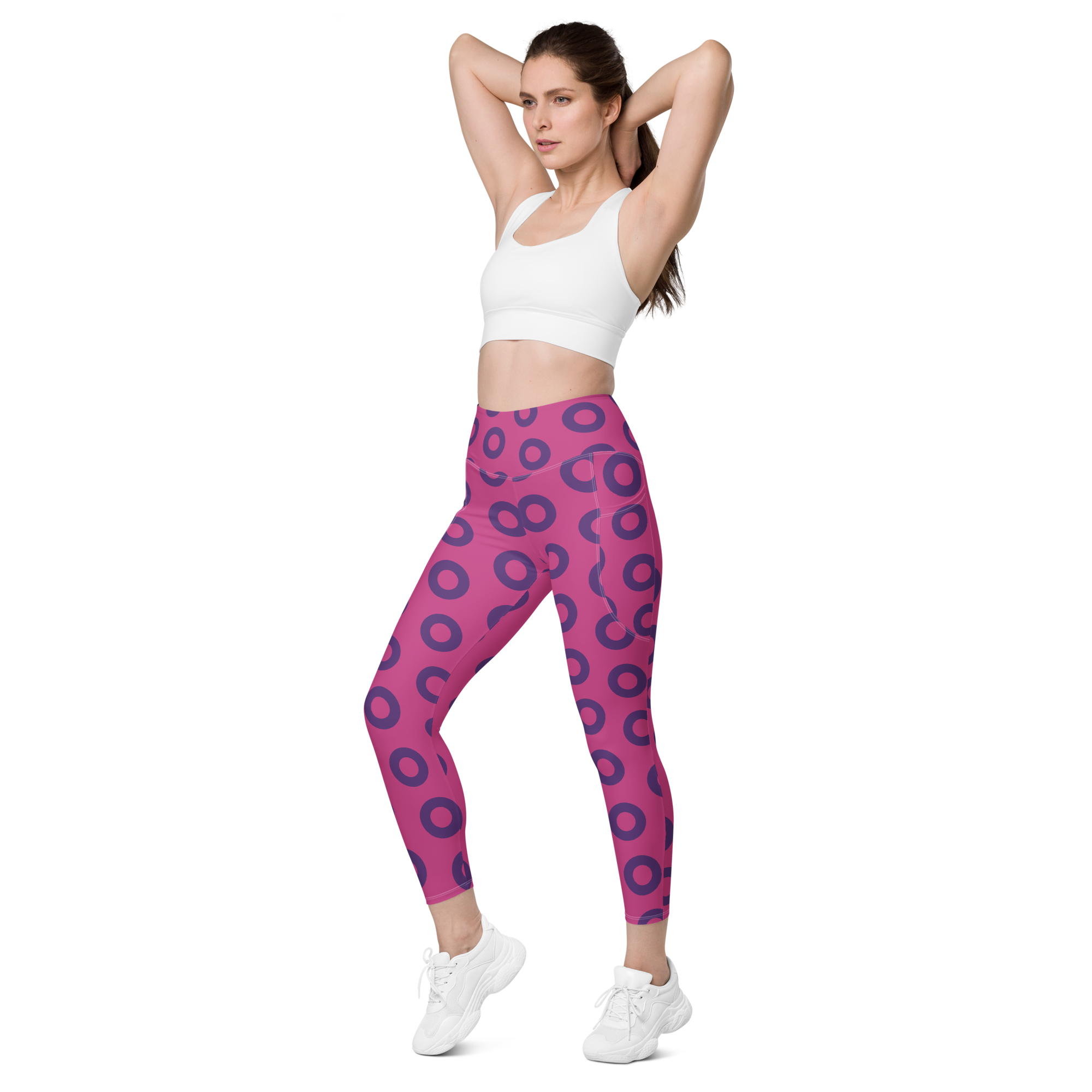 Fishman Donut Yoga Leggings with Pockets - Pink/Purple