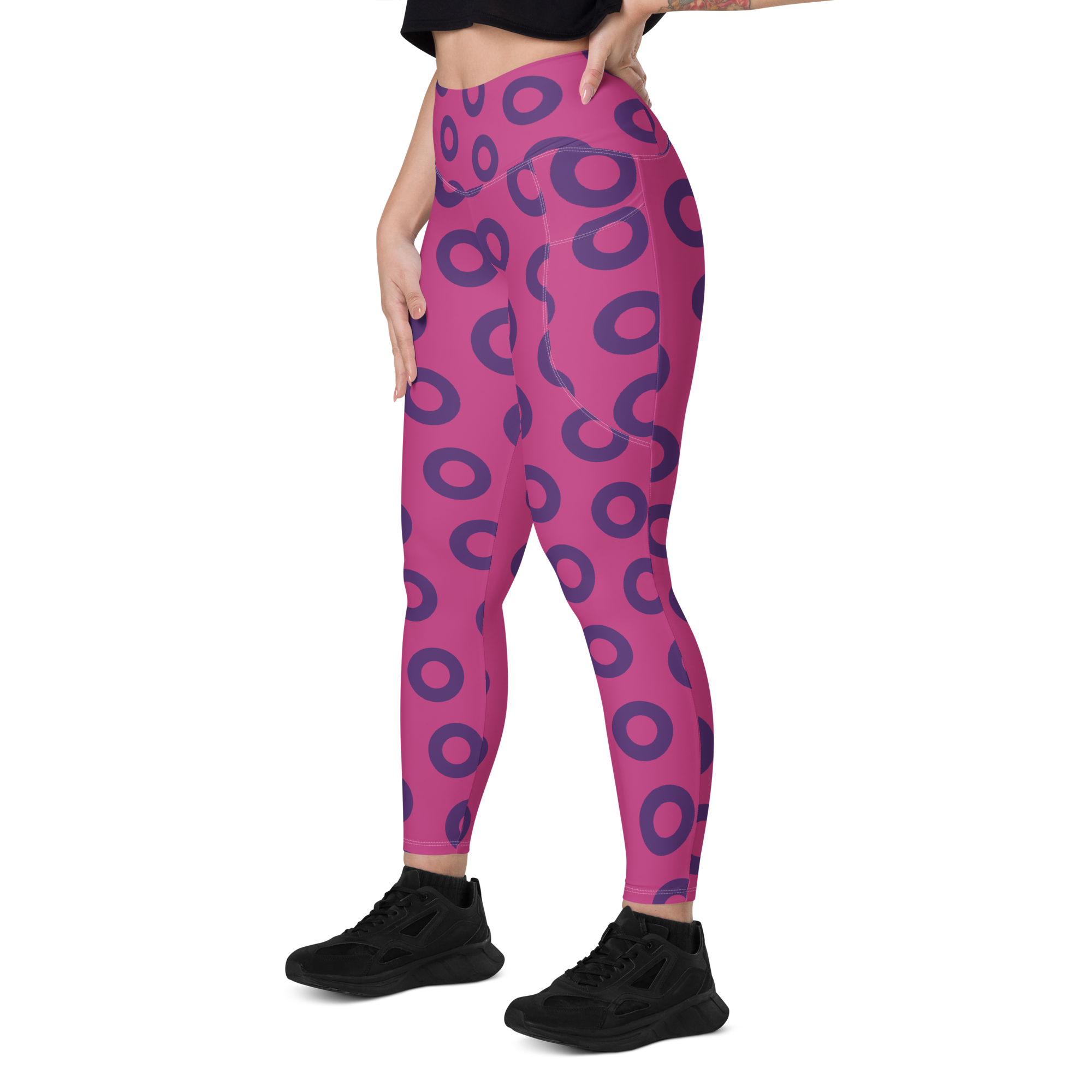 Fishman Donut Yoga Leggings with Pockets - Pink/Purple