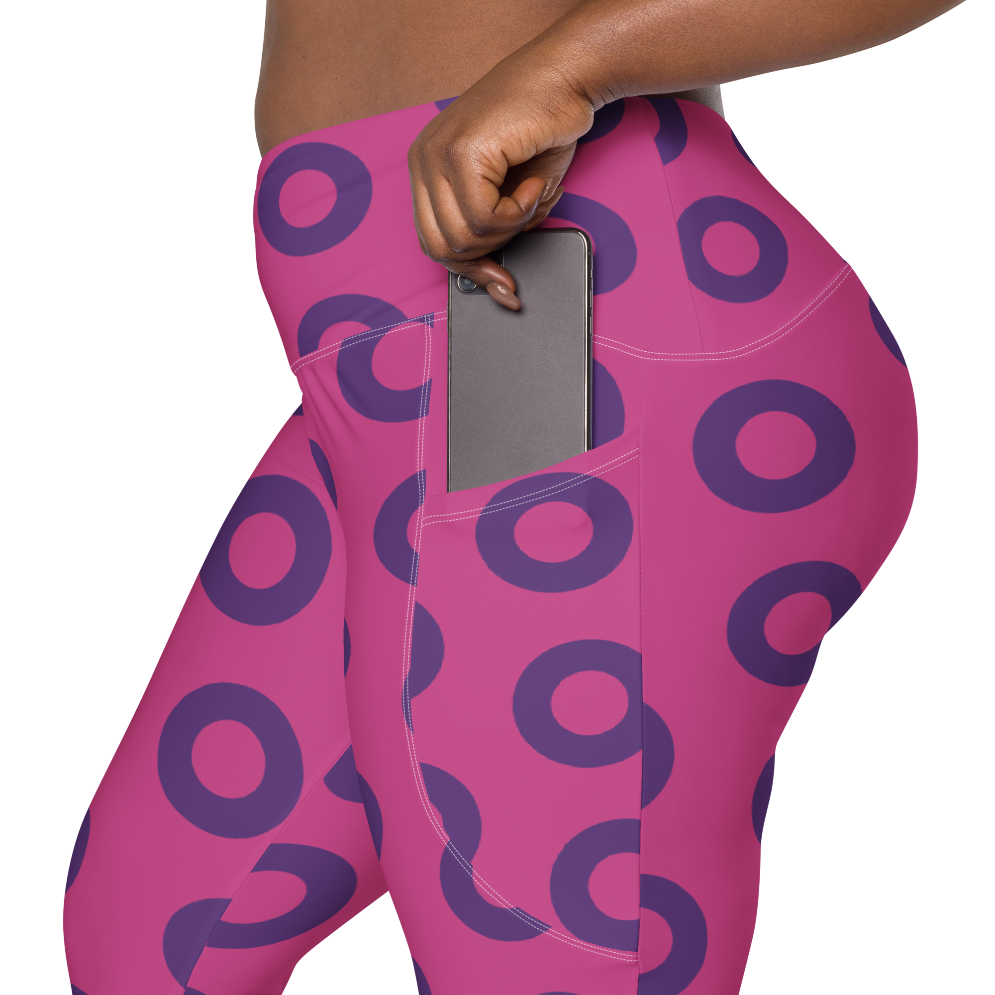 Fishman Donut Yoga Leggings with Pockets - Pink/Purple