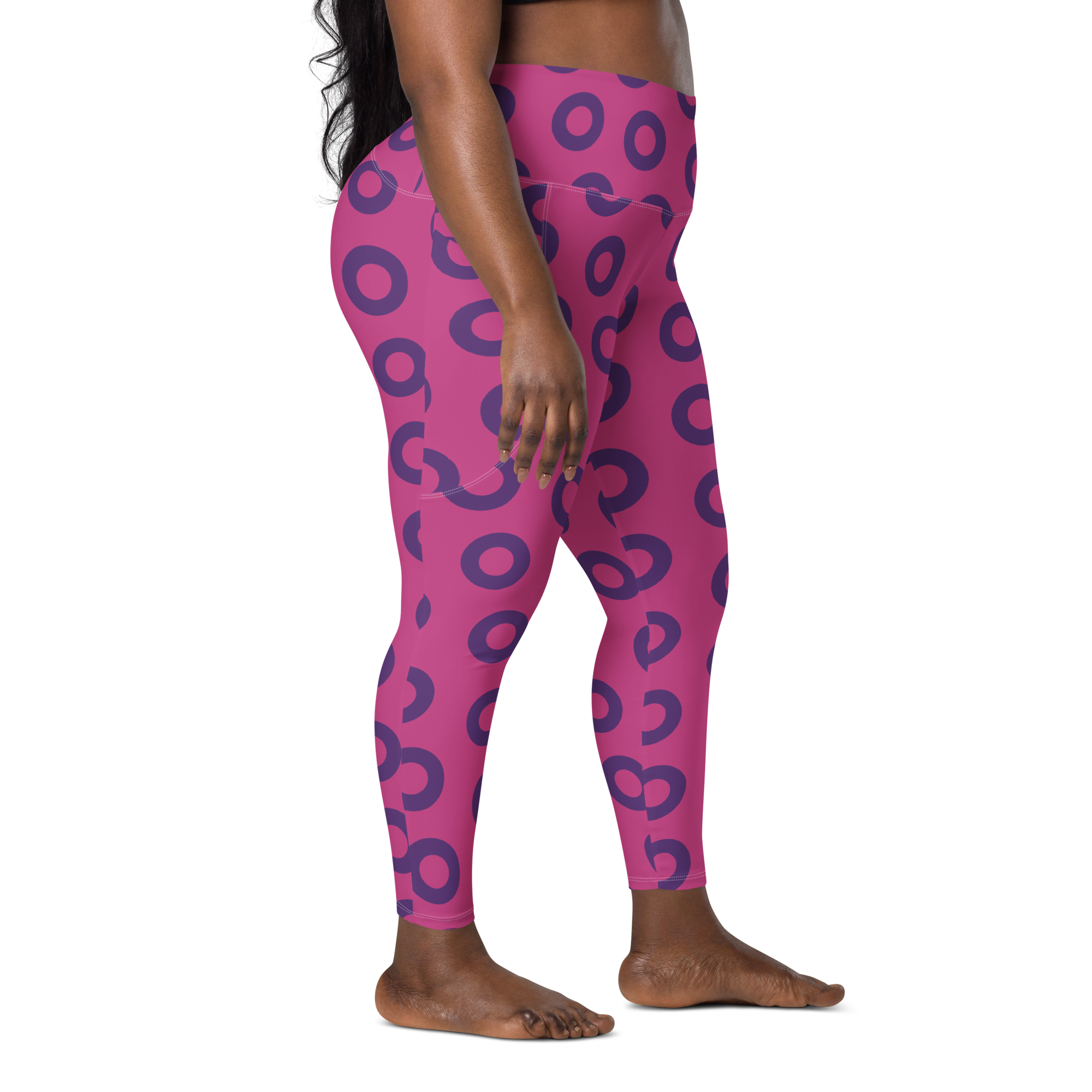 Fishman Donut Yoga Leggings with Pockets - Pink/Purple