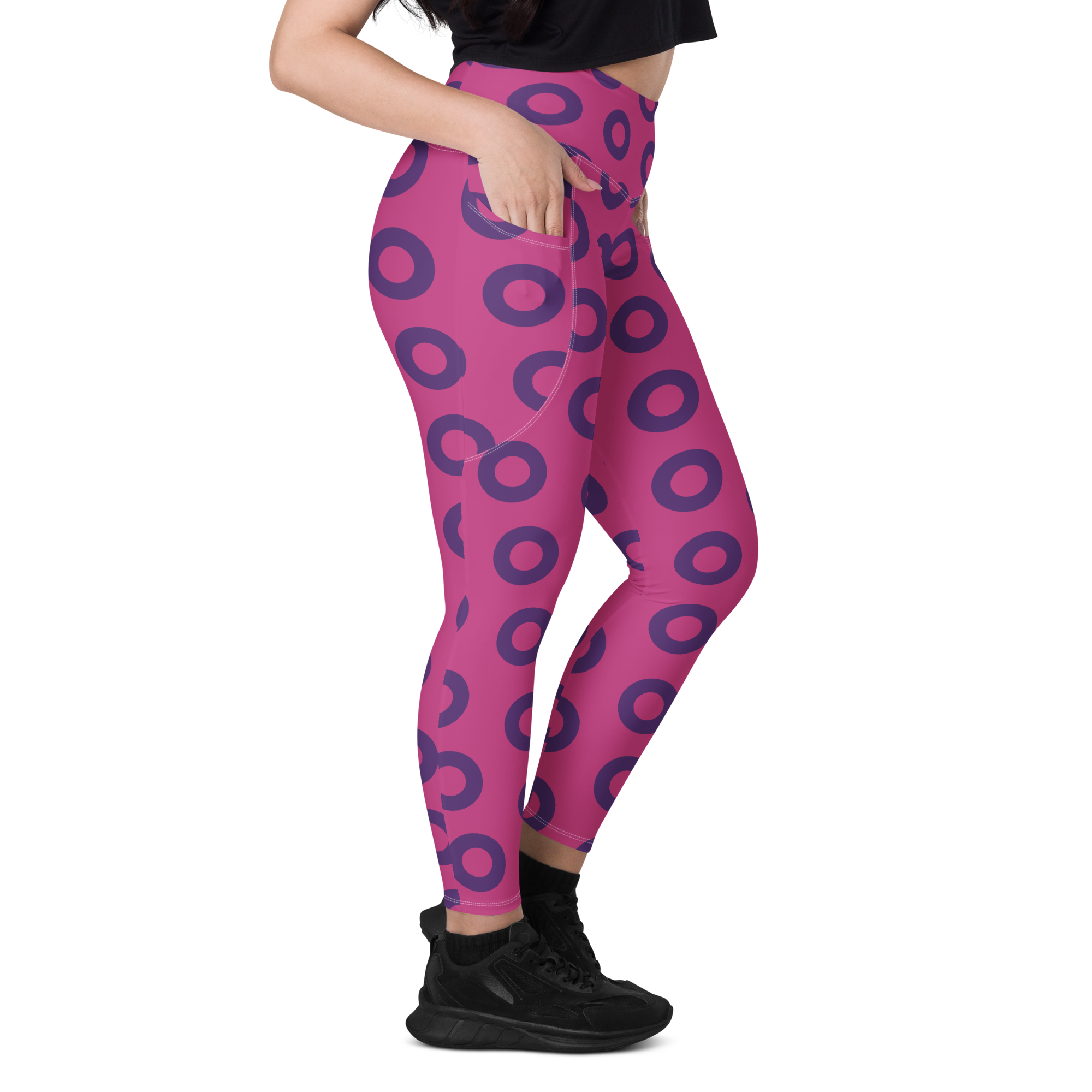 Fishman Donut Yoga Leggings with Pockets - Pink/Purple