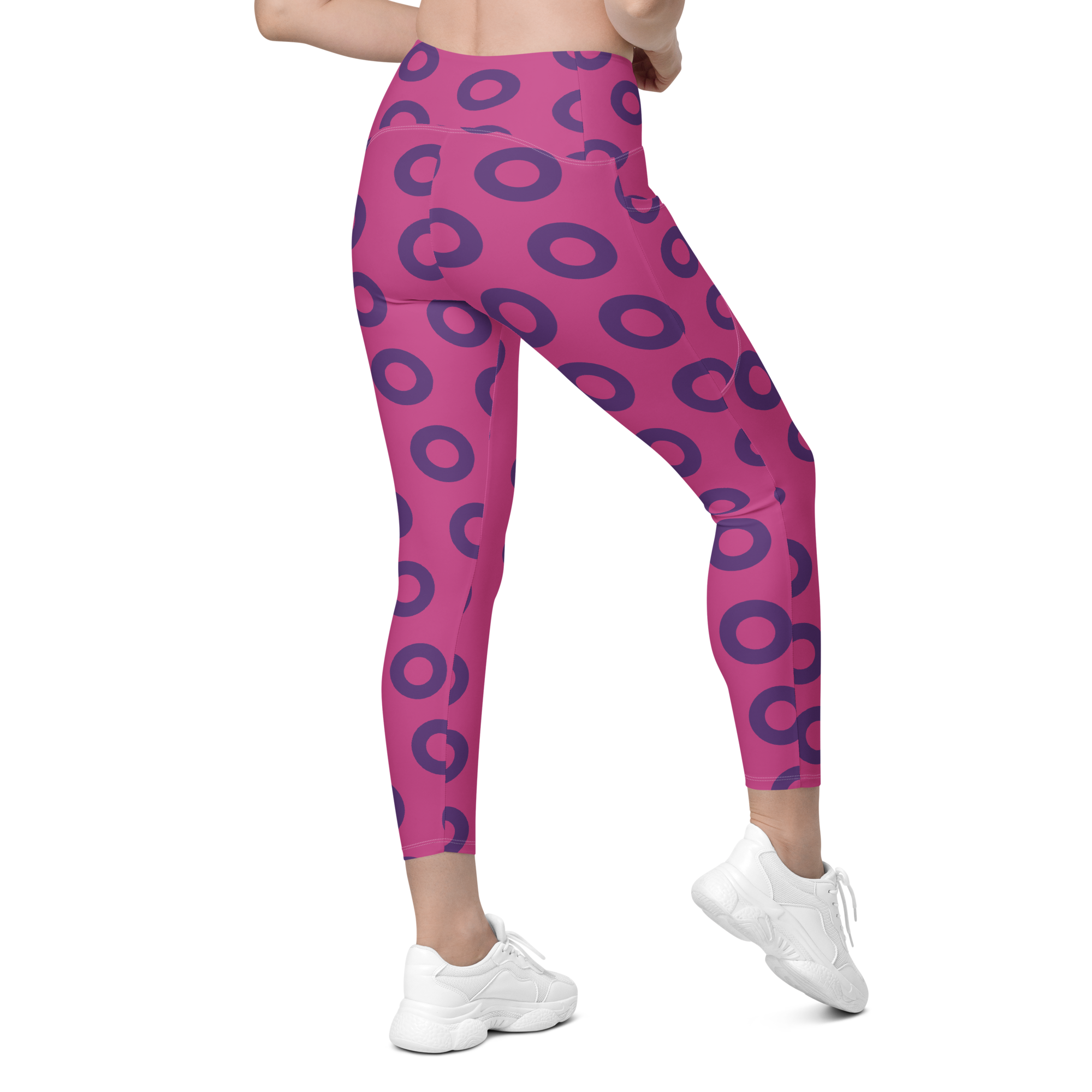 Fishman Donut Yoga Leggings with Pockets - Pink/Purple