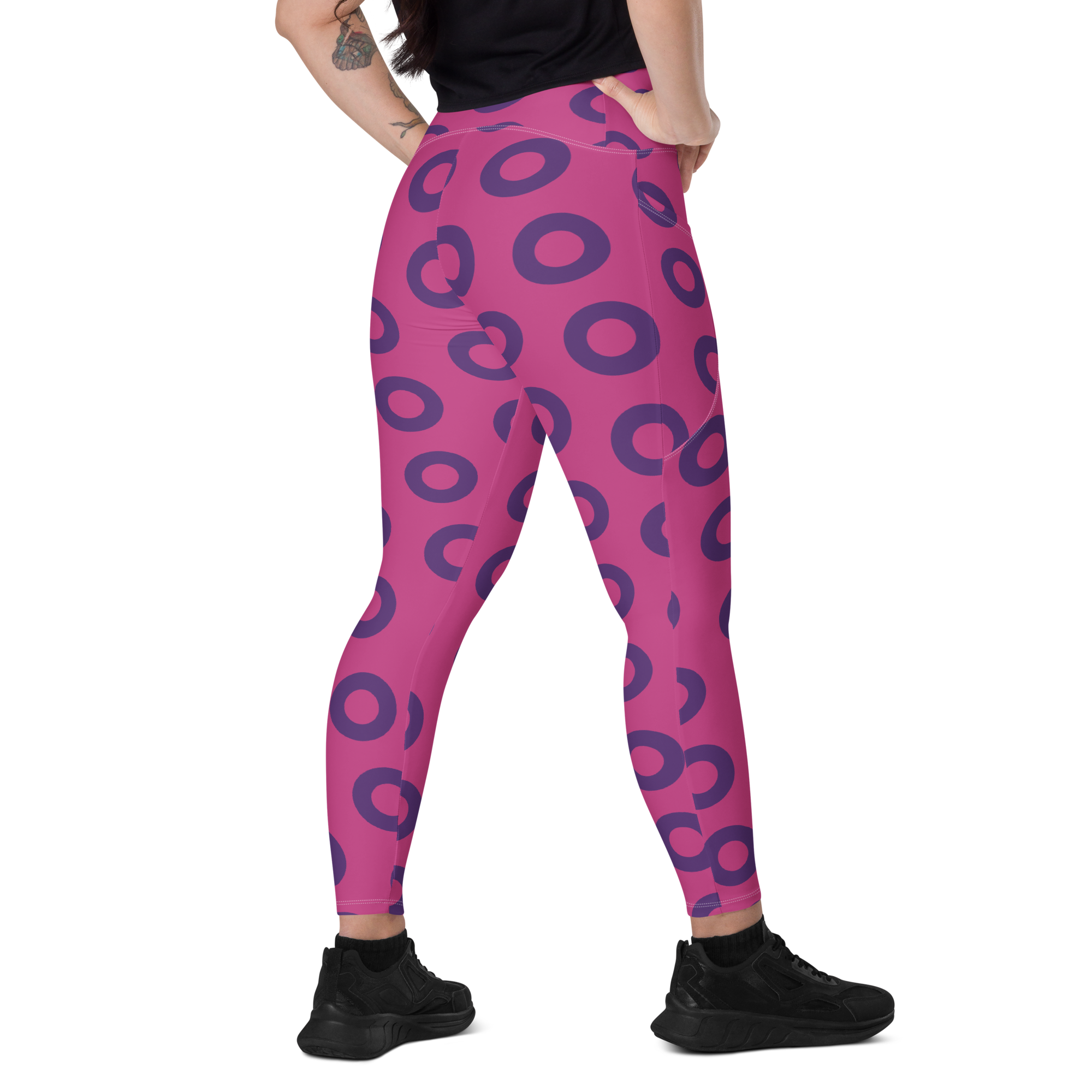 Fishman Donut Yoga Leggings with Pockets - Pink/Purple