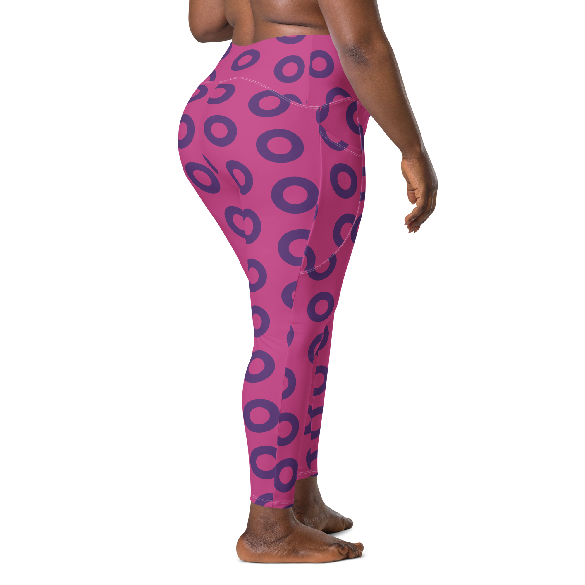 Fishman Donut Yoga Leggings with Pockets - Pink/Purple