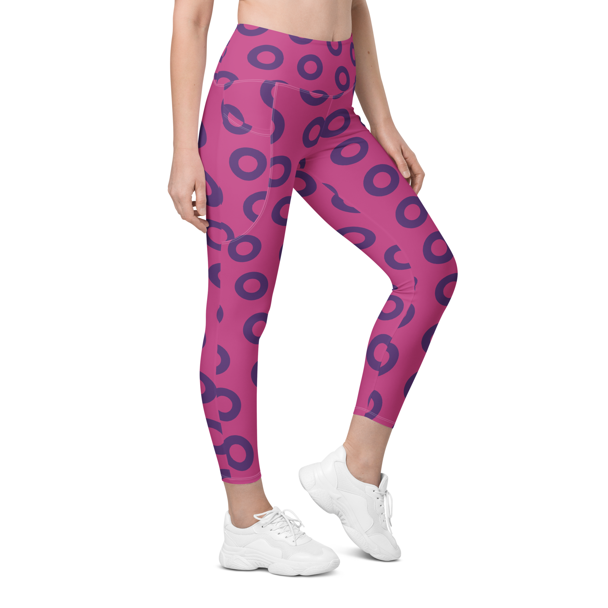 Fishman Donut Yoga Leggings with Pockets - Pink/Purple