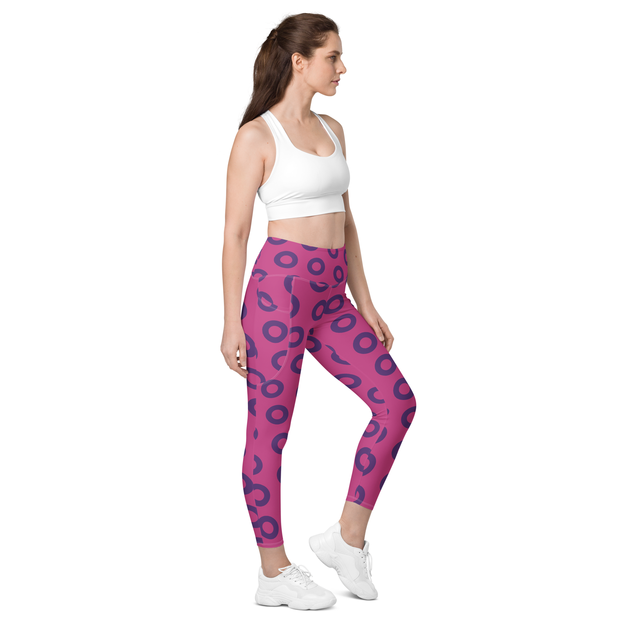 Fishman Donut Yoga Leggings with Pockets - Pink/Purple