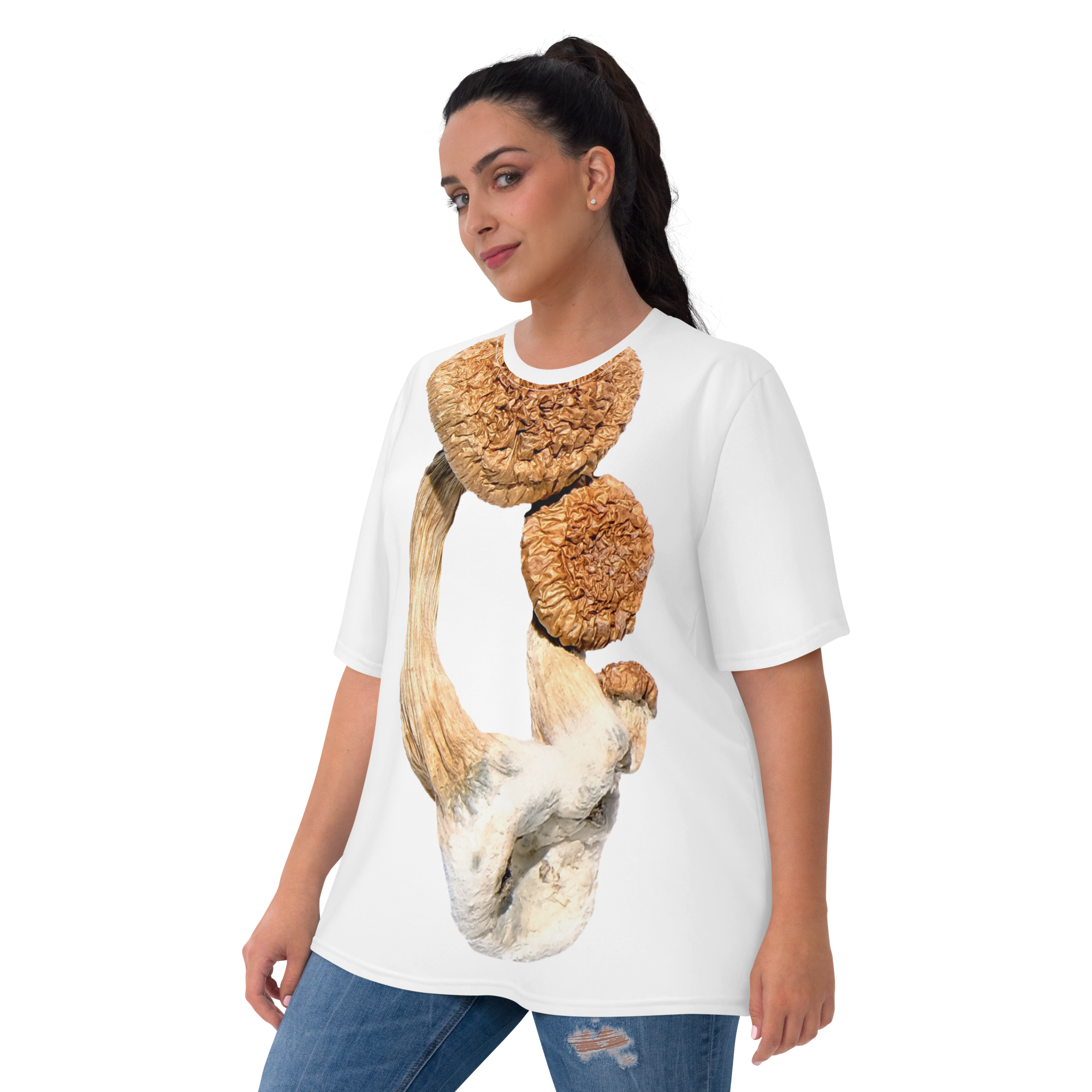 Psilocybin Magic Mushrooms Women's White All-Over T-Shirt