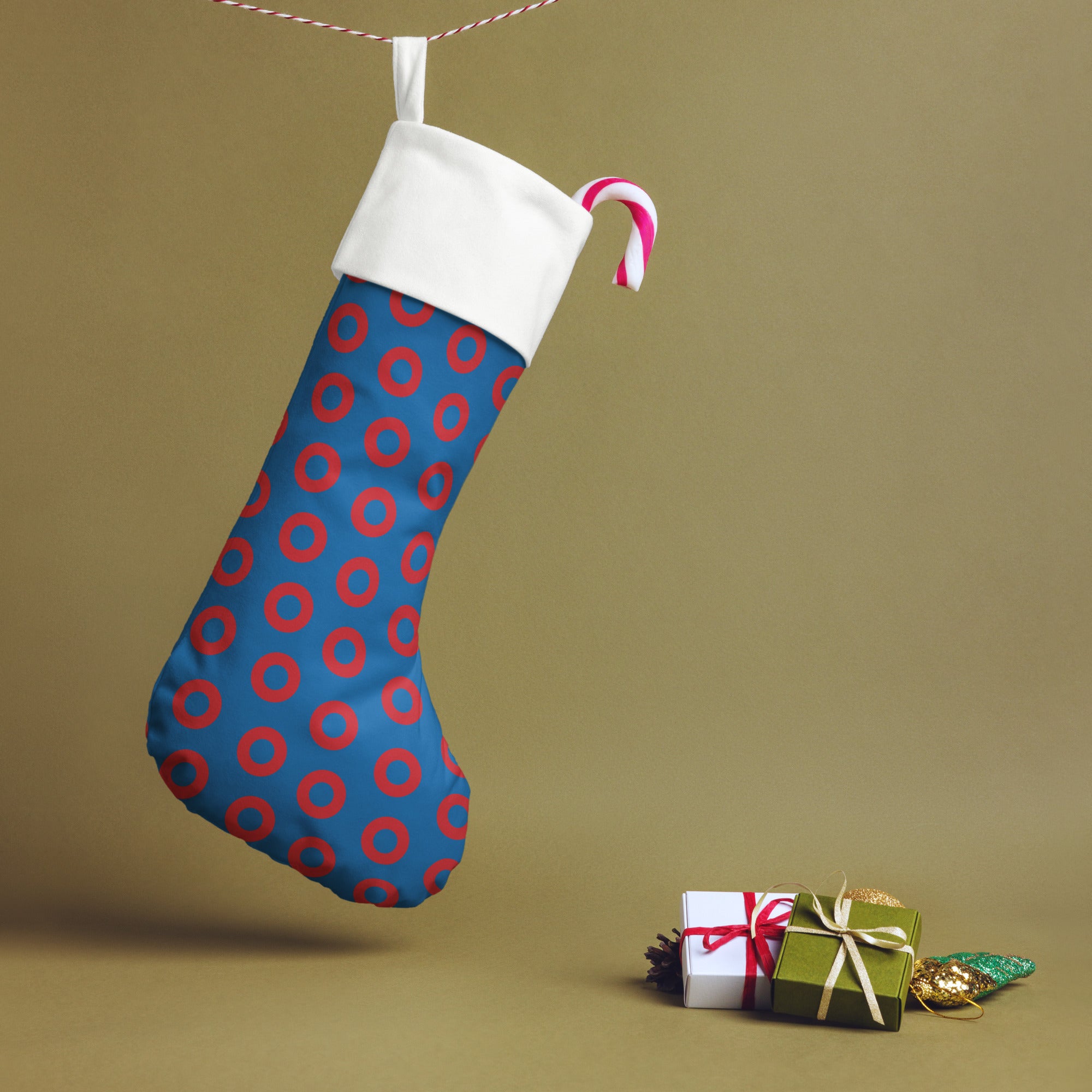 Fishman Blue/Red Donut Christmas Stocking