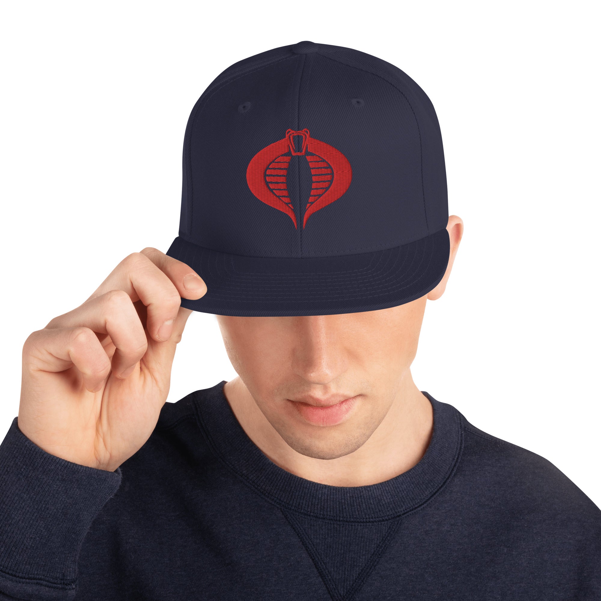 Cobra Logo Embroidered Snapback Baseball Hat - GI Joe