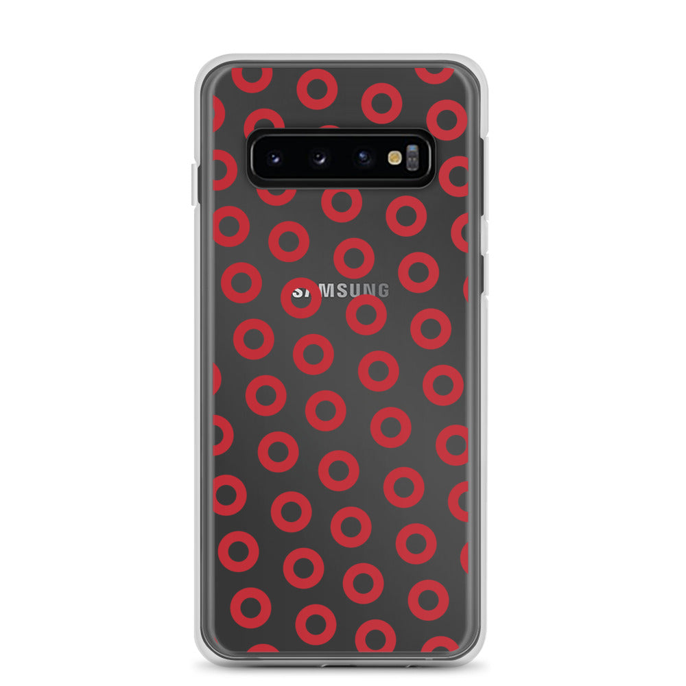 Clear Samsung Phone Case Fishman Red Donut