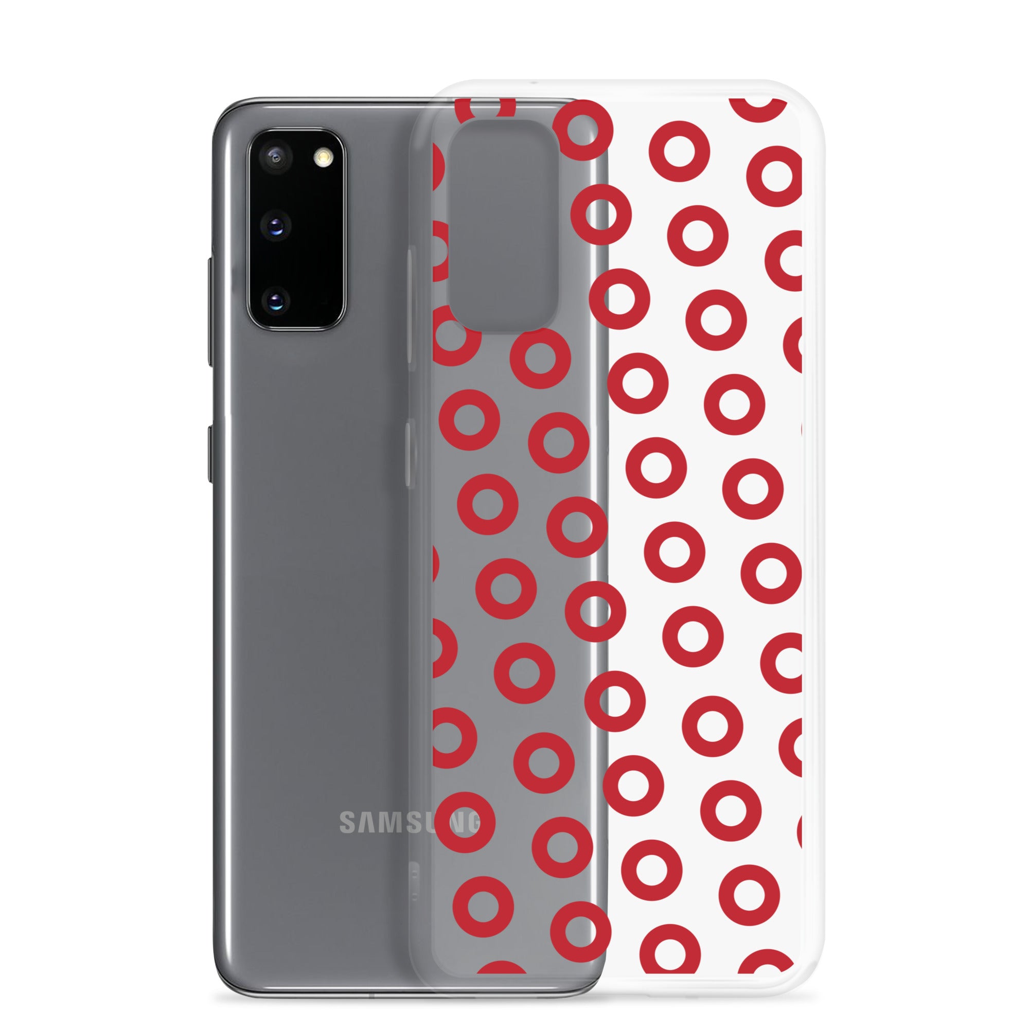 Clear Samsung Phone Case Fishman Red Donut