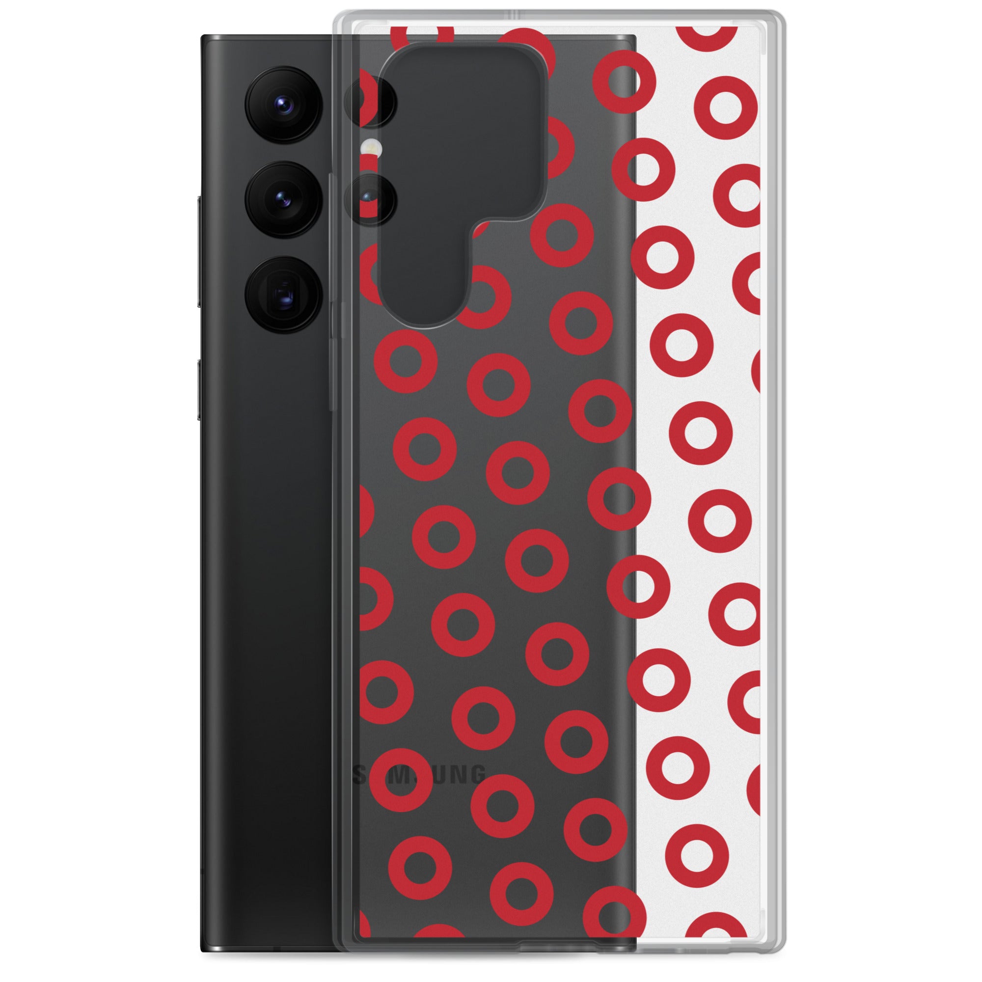 Clear Samsung Phone Case Fishman Red Donut