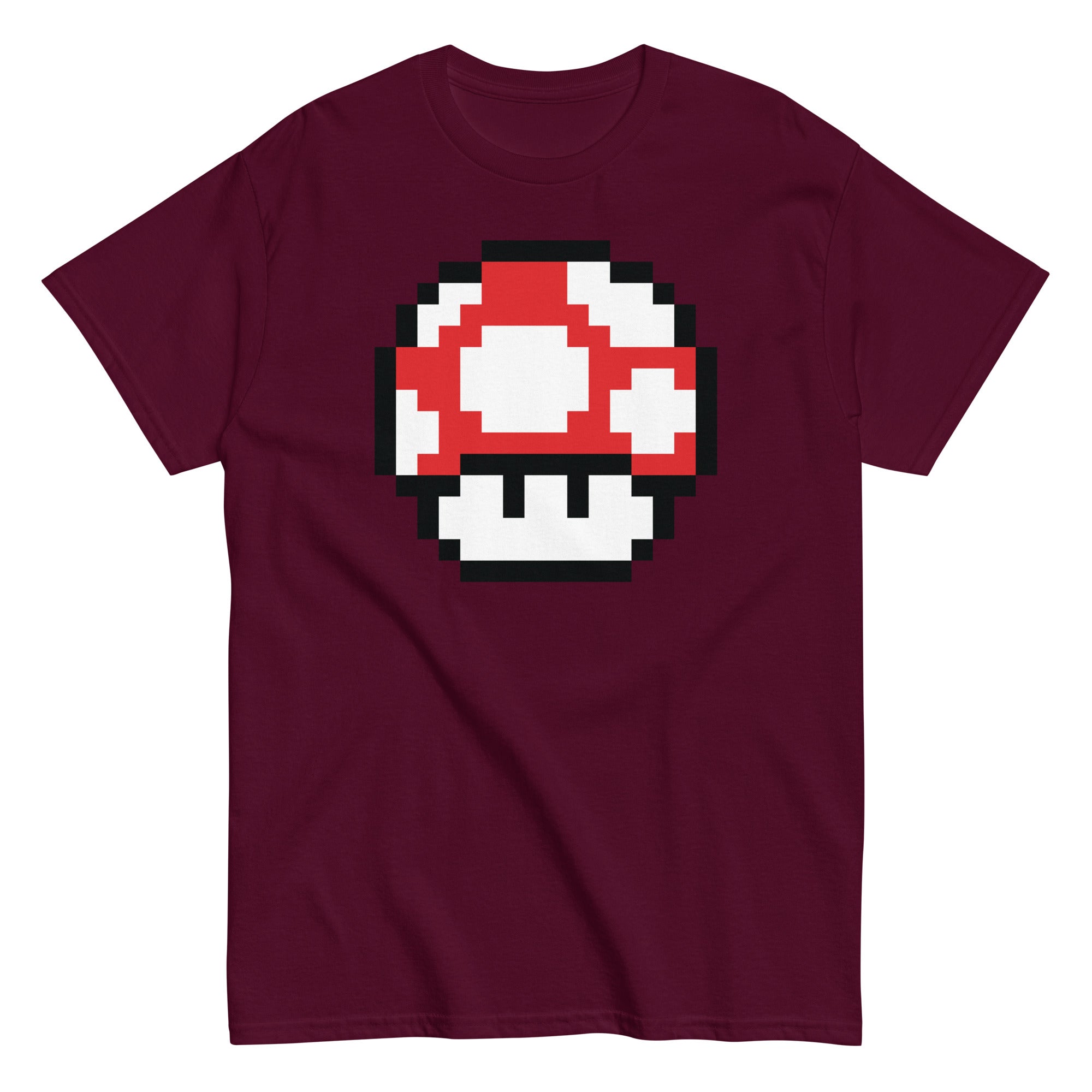 Pixellated 1-Up Mushroom Video Game Tee