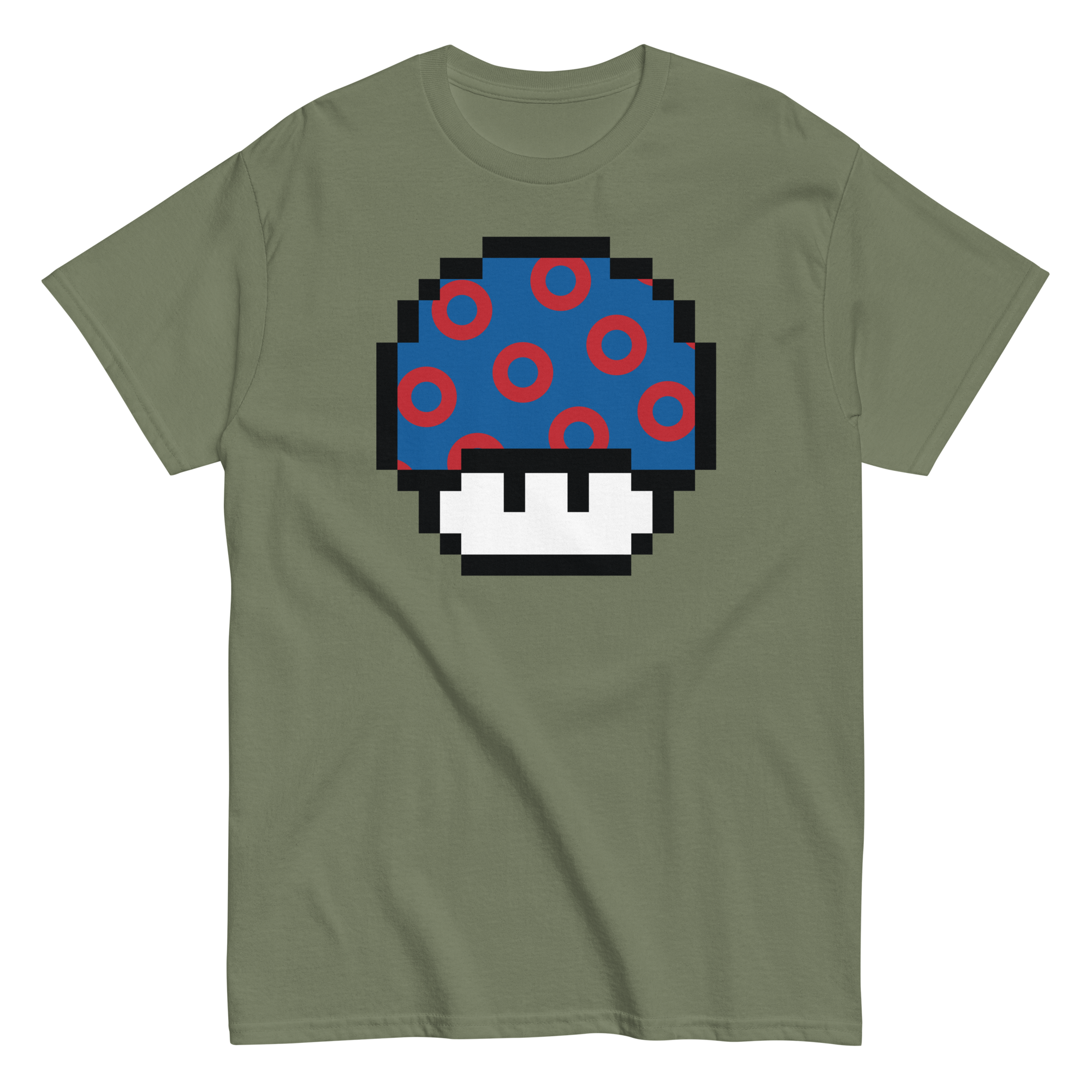 Fishman Donut Pixellated Super Mushroom Tee