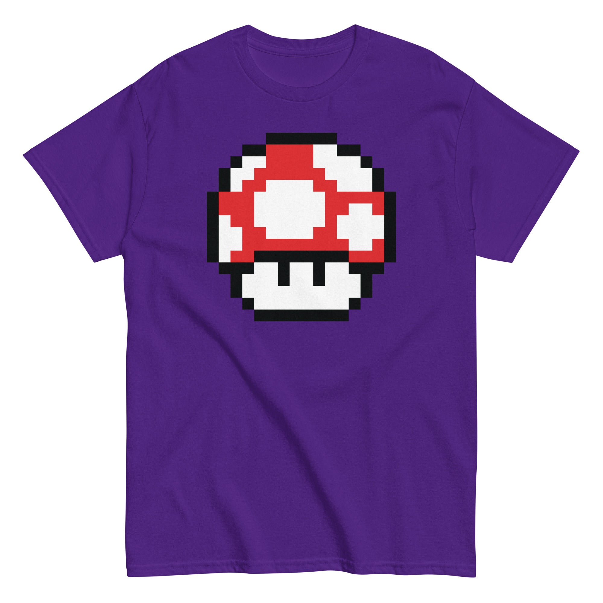 Pixellated 1-Up Mushroom Video Game Tee