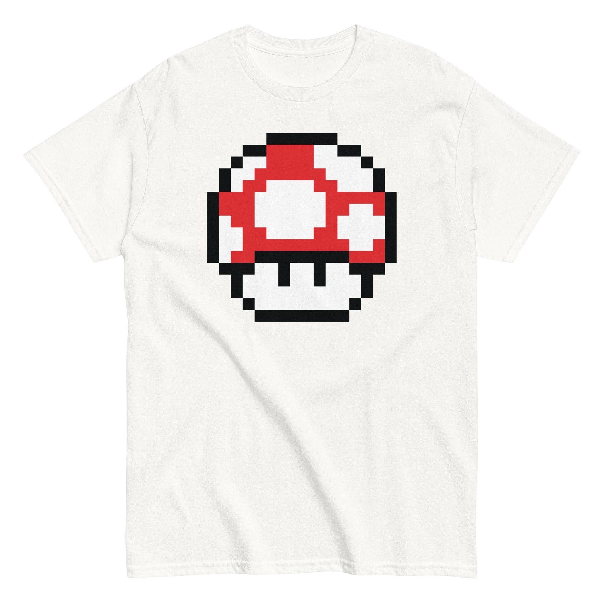 Pixellated 1-Up Mushroom Video Game Tee