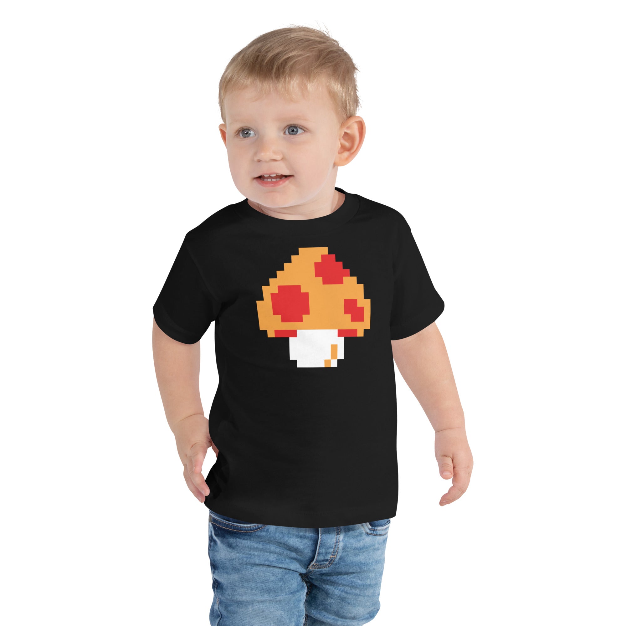 Pixellated Mega Mushroom Video Game Toddler Tee