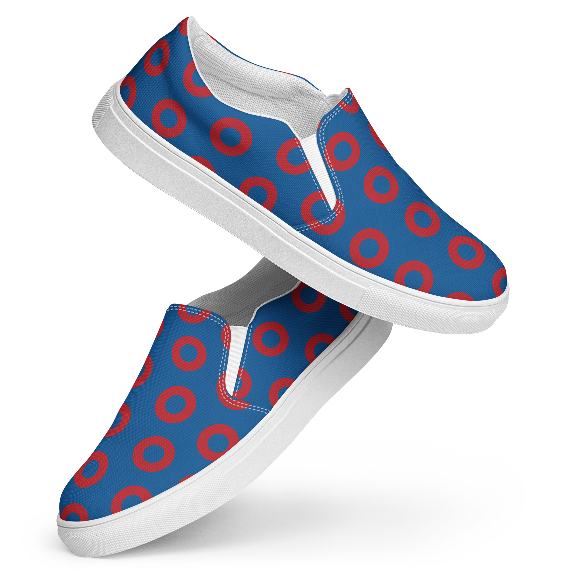 Fishman Blue/Red Donut Women's Slip-On Sneakers