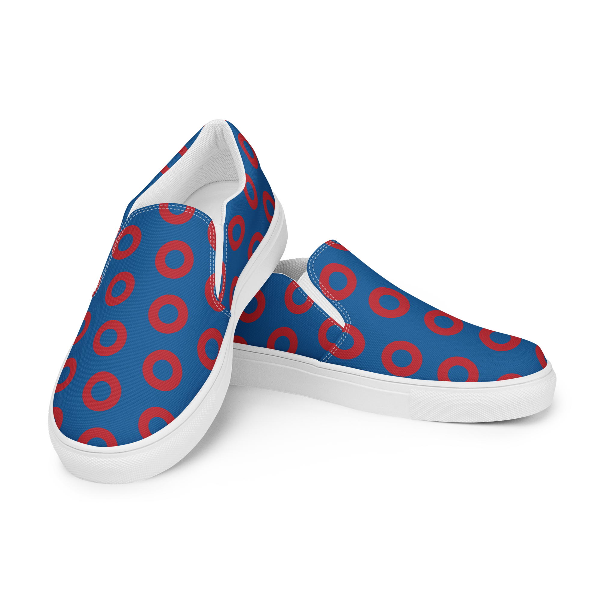 Fishman Blue/Red Donut Women's Slip-On Sneakers